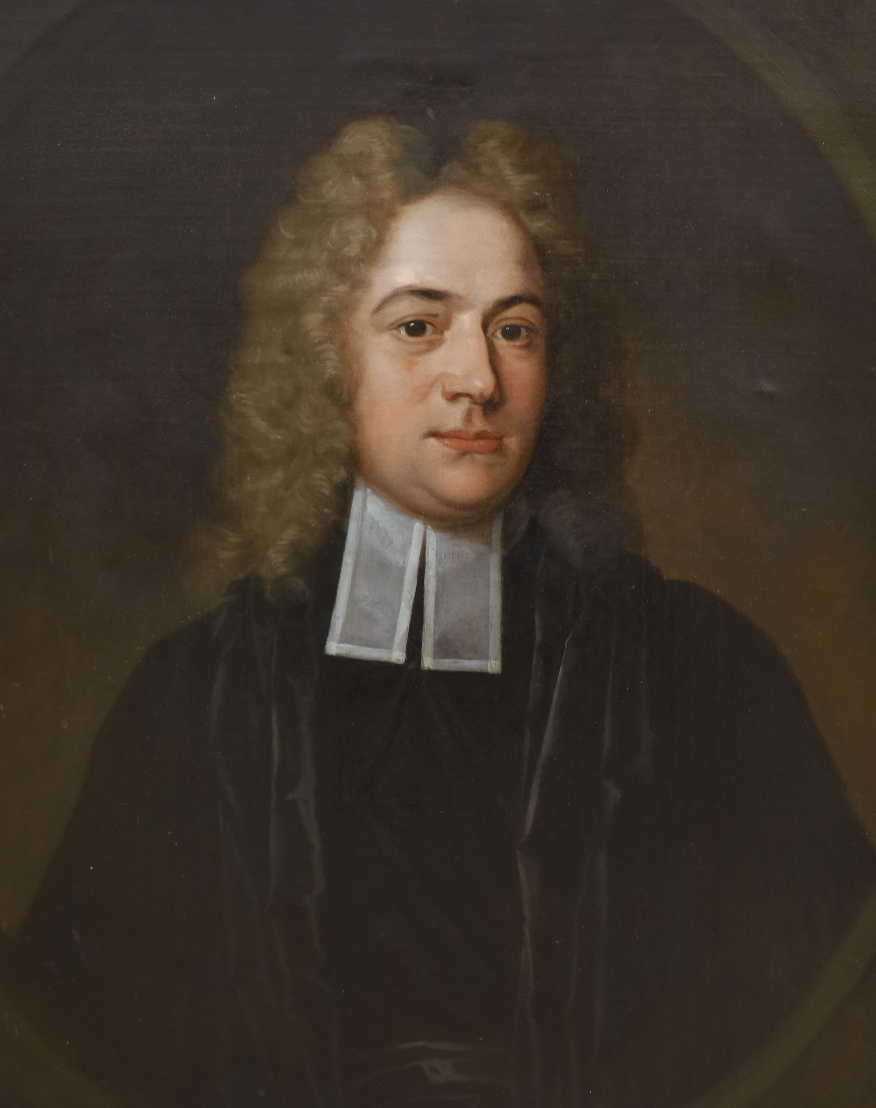 18th century English School, oil on canvas, Portrait of a clergyman, 73 x 60cm